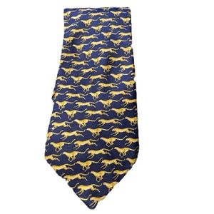 Running Cheetahs - Into Africa Silk Necktie Tie Navy and Gold